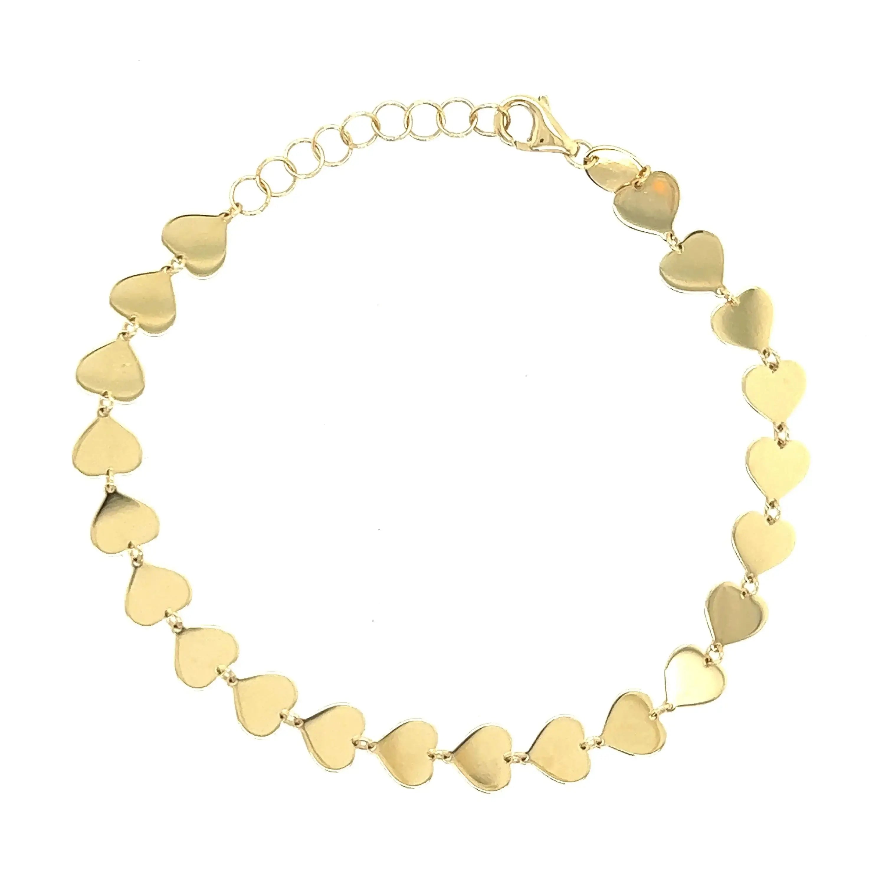 14K Gold Heart Mirror Link Chain Bracelet - Bracelets - Izakov Diamonds + Fine Jewelry