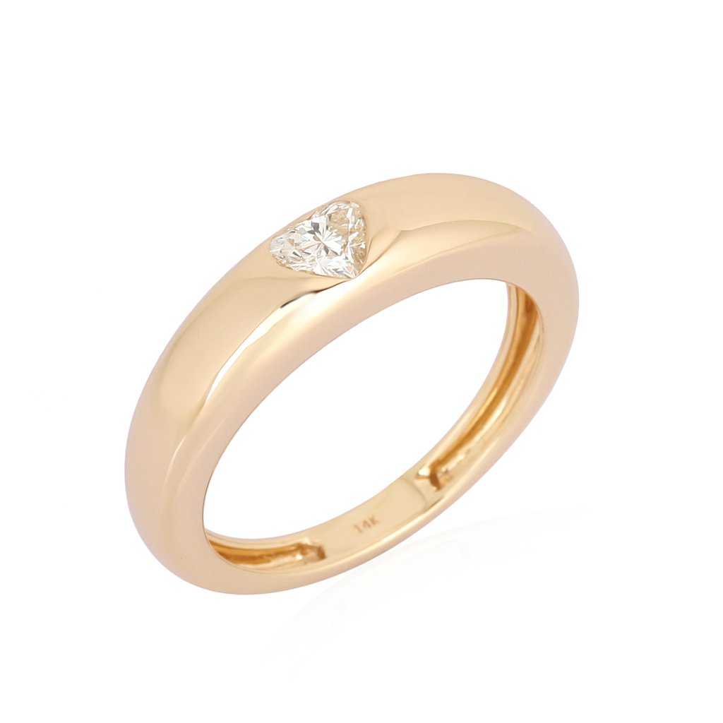 Heart Shaped Diamond Dome Ring Izakov Diamonds + Fine Jewelry