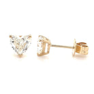 14K Gold Heart Shaped Diamond Stud Earrings Rose Gold Izakov Diamonds + Fine Jewelry