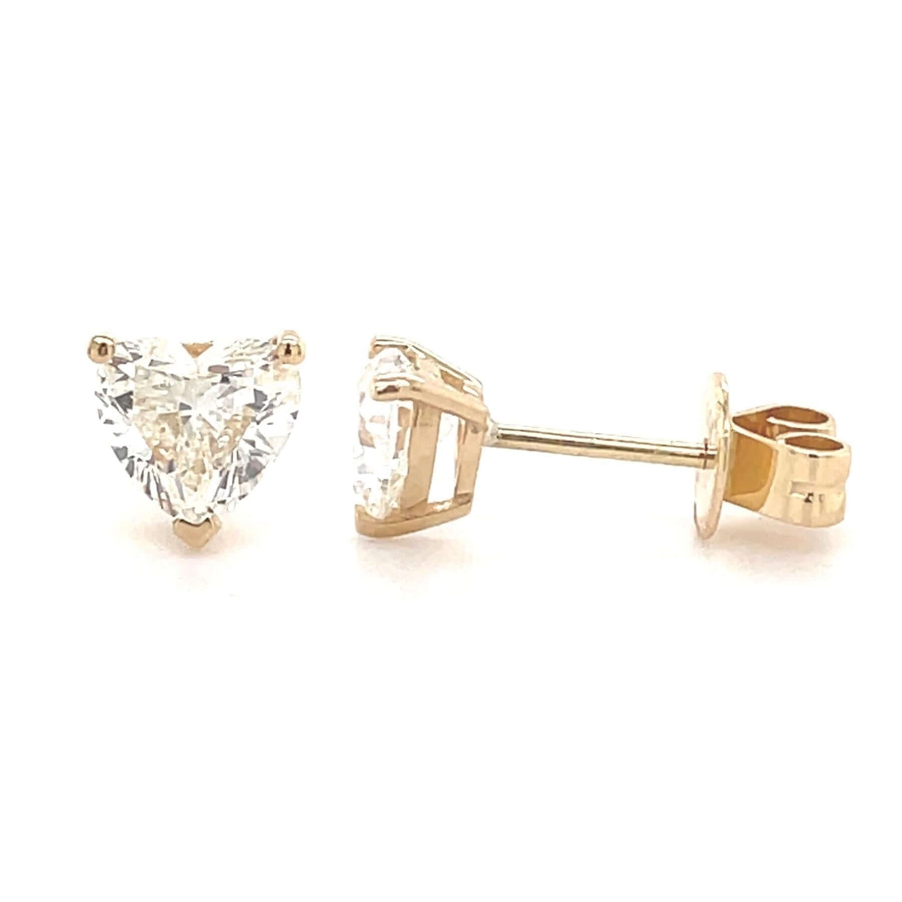 14K Gold Heart Shaped Diamond Stud Earrings - Earrings - Izakov Diamonds + Fine Jewelry
