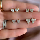 14K Gold Heart Shaped Diamond Stud Earrings 1.00 / Yellow Gold Izakov Diamonds + Fine Jewelry