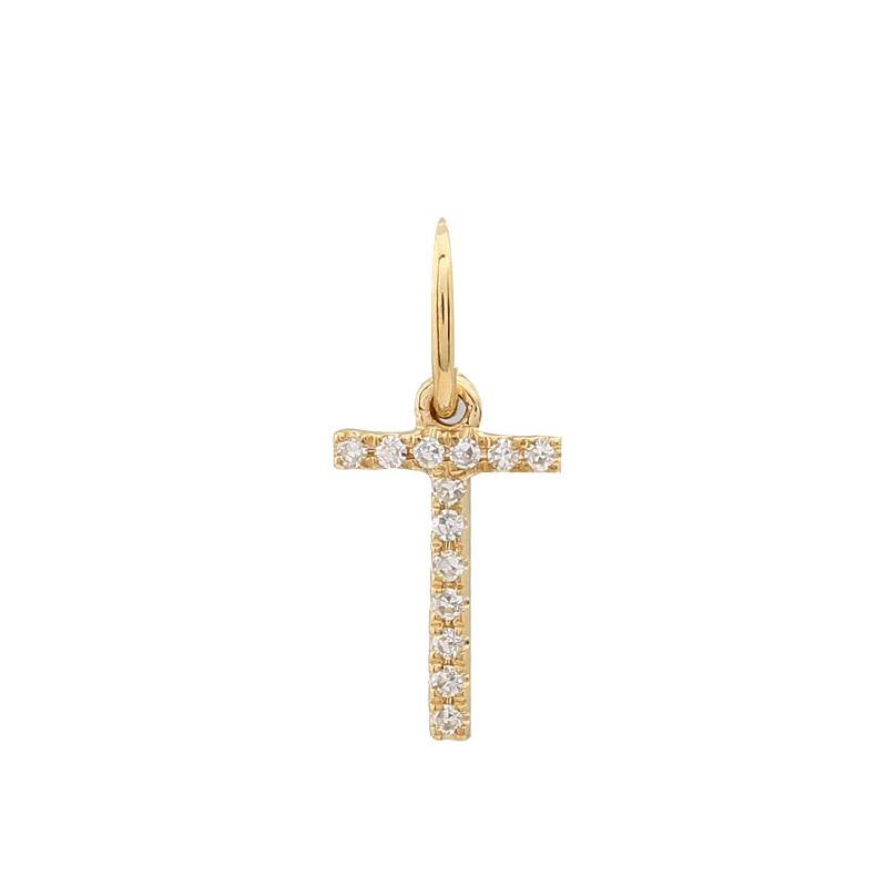 14K Gold Initial Diamond Necklace Charm Izakov Diamonds + Fine Jewelry