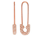 14K Gold Medium Micro Pave Diamond Safety Pin Earrings - Earrings - Izakov Diamonds + Fine Jewelry
