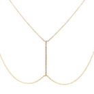 14K Gold Micro Pave Diamond Bar Body Chain Izakov Diamonds + Fine Jewelry