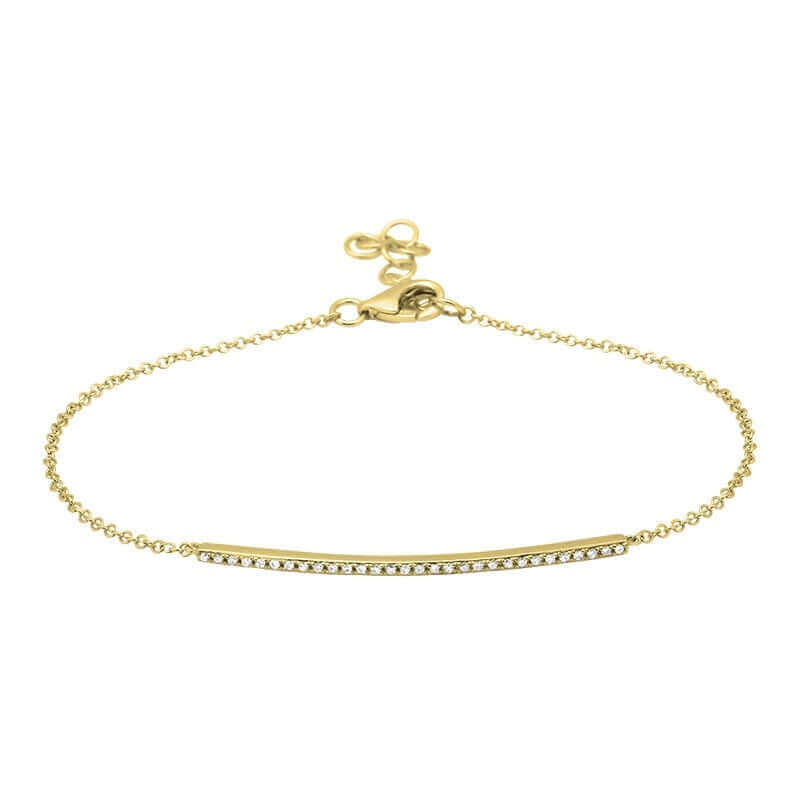 14K Gold Micro Pave Diamond Bar Bracelet - Bracelets - Izakov Diamonds + Fine Jewelry