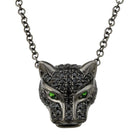 14K Gold Micro Pave Diamond Black Panther Necklace Black Gold Izakov Diamonds + Fine Jewelry