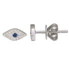 14K Gold Micro Pave Diamond Blue Evil Eyes Earrings White Gold Izakov Diamonds + Fine Jewelry