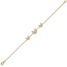 14K Gold Micro Pave Diamond Butterflies Trio Bracelet Yellow Gold Izakov Diamonds + Fine Jewelry