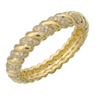 14K Gold Micro Pave Diamond Croissant Ring Izakov Diamonds + Fine Jewelry
