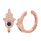 14K Gold Micro Pave Diamond Hamsa Cuff Earring Rose Gold Izakov Diamonds + Fine Jewelry