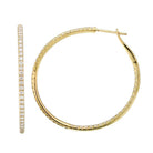 14K Gold Micro Pave Diamond Inside-Out Hoop Earrings (40MM) Yellow Gold / 1.75 Izakov Diamonds + Fine Jewelry