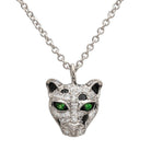 14K Gold Micro Pave Diamond Leopard Head Necklace White Gold Izakov Diamonds + Fine Jewelry