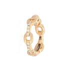 14K Gold Micro Pave Diamond Links Ear Cuff Yellow Gold Izakov Diamonds + Fine Jewelry