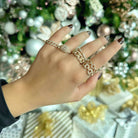 14K Gold Micro Pave Diamond Mariner Chain Ring - Rings - Izakov Diamonds + Fine Jewelry