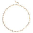 14K Gold Micro Pave Diamond Mariner Link Necklace Yellow Gold Izakov Diamonds + Fine Jewelry