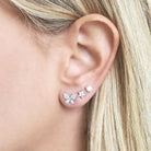 14K Gold Micro Pave Diamond Papillon Butterfly Button Earrings Izakov Diamonds + Fine Jewelry