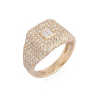 14K Gold Micro Pave Diamond Signet Ring Izakov Diamonds + Fine Jewelry