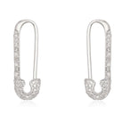 14K Gold Micro Pave Diamond Small Safety Pin Earring - Earrings - Izakov Diamonds + Fine Jewelry