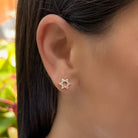 14K Gold Micro Pave Diamond Star Of David Earrings Izakov Diamonds + Fine Jewelry