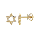 14K Gold Micro Pave Diamond Star Of David Earring Izakov Diamonds + Fine Jewelry