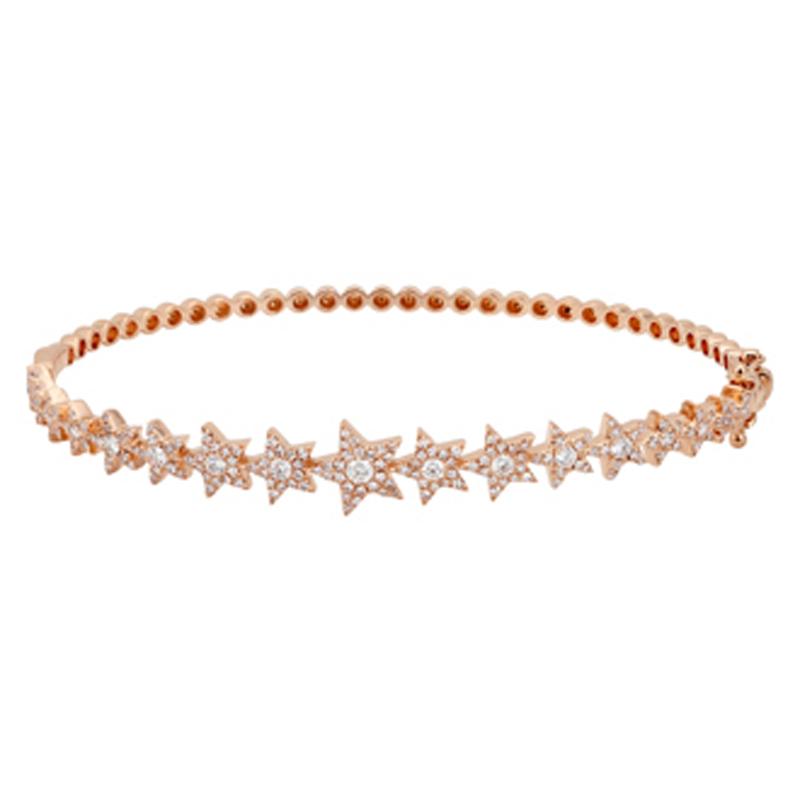 14K Gold Micro Pave Diamond Starry Bangle - Bracelets - Izakov Diamonds + Fine Jewelry