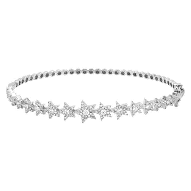 14K Gold Micro Pave Diamond Starry Bangle - Bracelets - Izakov Diamonds + Fine Jewelry