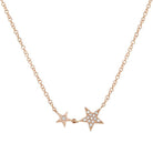 14K Gold Micro Pave Diamond Stars Duo Necklace Rose Gold Izakov Diamonds + Fine Jewelry