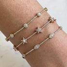 14K Gold Micro Pave Diamond Stars Tennis Bracelet Izakov Diamonds + Fine Jewelry
