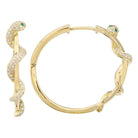 14K Gold Micro Pave Diamond Viper Hoop Earrings Yellow Gold Izakov Diamonds + Fine Jewelry