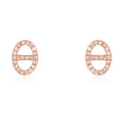 14K Gold Micro Pave Mariner Button Earrings Izakov Diamonds + Fine Jewelry