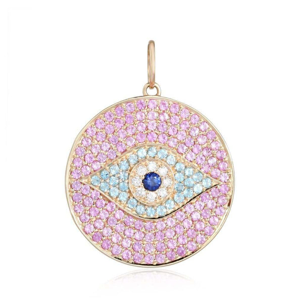 Jewelry, Pink Evil Eye Gold Star Charm Bracelet