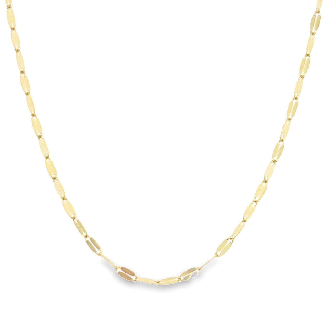 14K Gold Mirror Bean Link Chain Necklace - Necklaces - Izakov Diamonds + Fine Jewelry