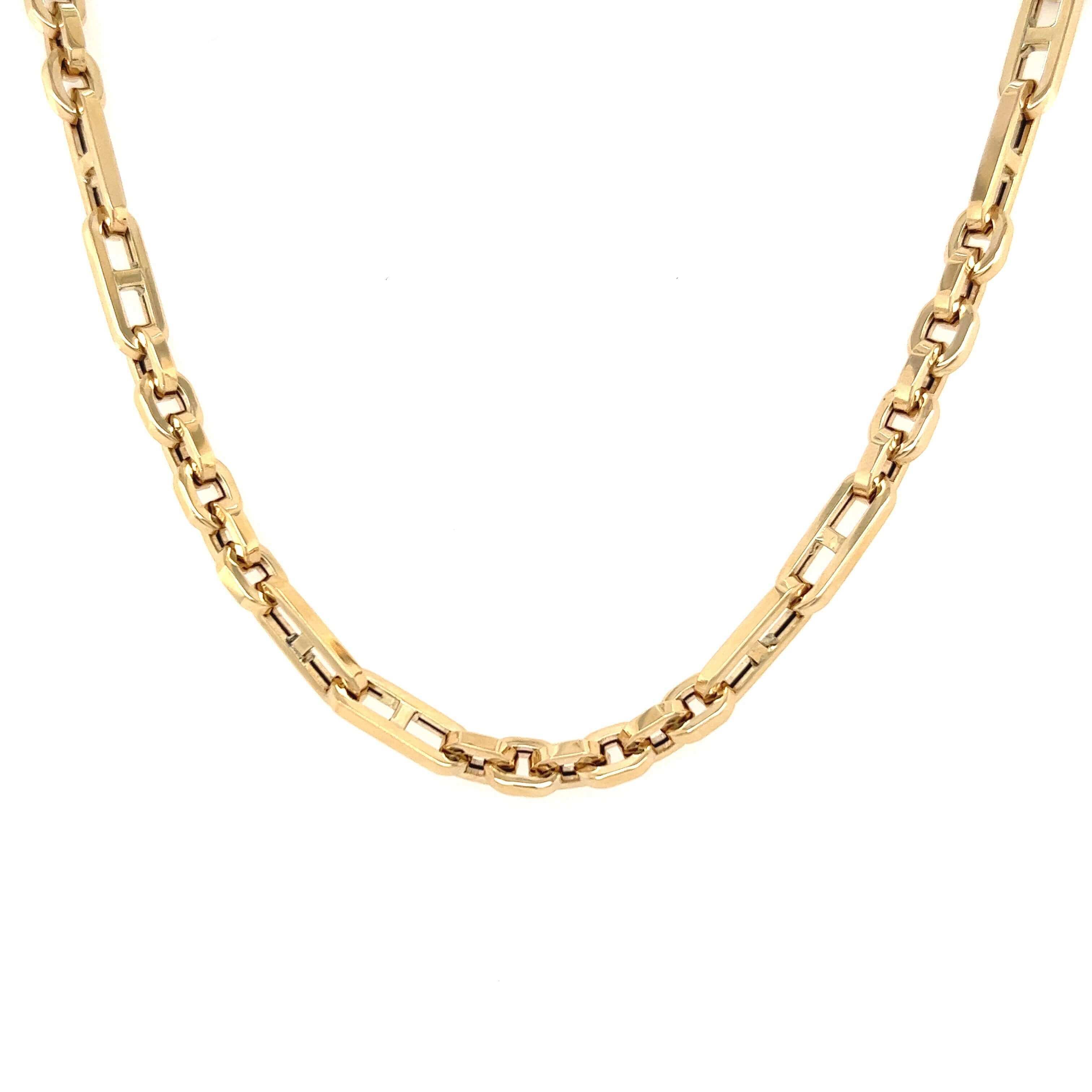 14K Gold Mixed Mariner Link Necklace - Necklaces - Izakov Diamonds + Fine Jewelry