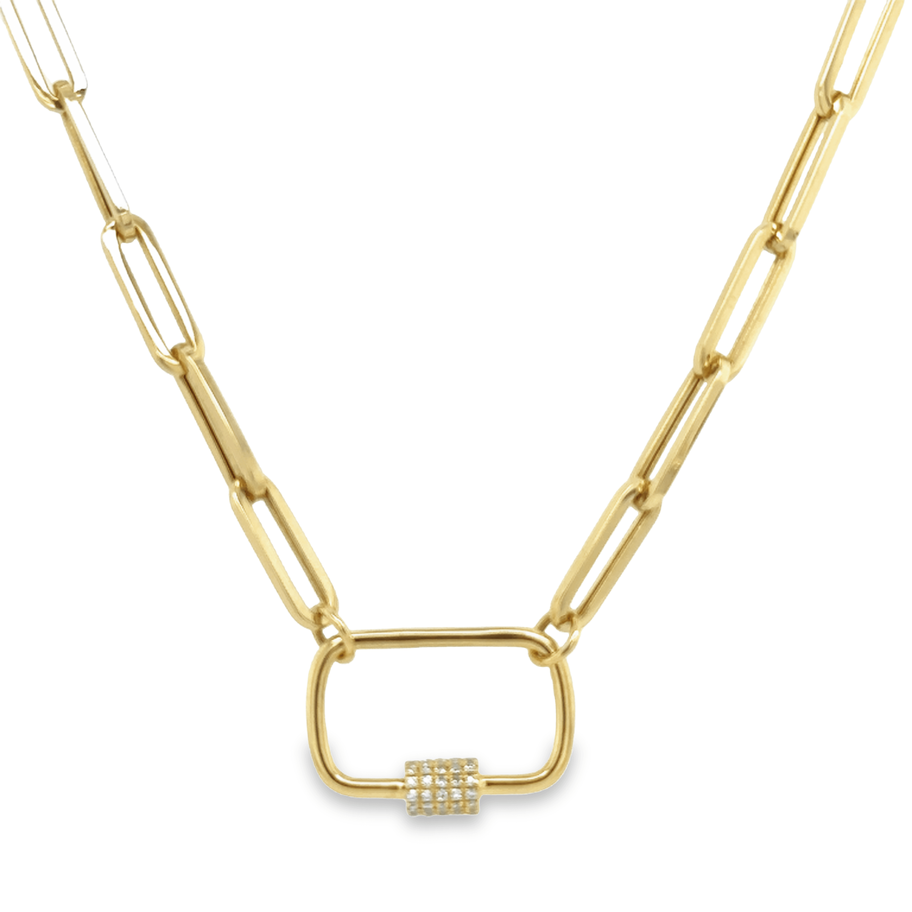 14K Gold Open End Paper Clip Link Chain Necklace – IZAKOV