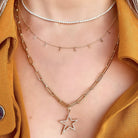 14K Gold Open Star Diamond Necklace Charm Izakov Diamonds + Fine Jewelry