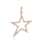 14K Gold Open Star Diamond Necklace Charm Rose Gold Izakov Diamonds + Fine Jewelry