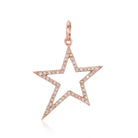 14K Gold Open Star Diamond Necklace Charm - Charms & Pendants - Izakov Diamonds + Fine Jewelry