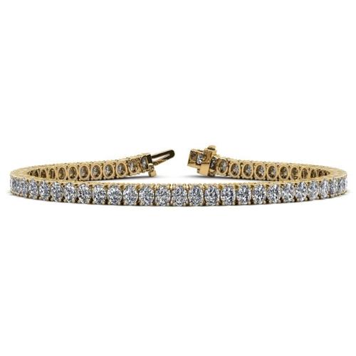 14K Gold Oval Diamond Tennis Bracelet 9.00 / Yellow Gold Izakov Diamonds + Fine Jewelry