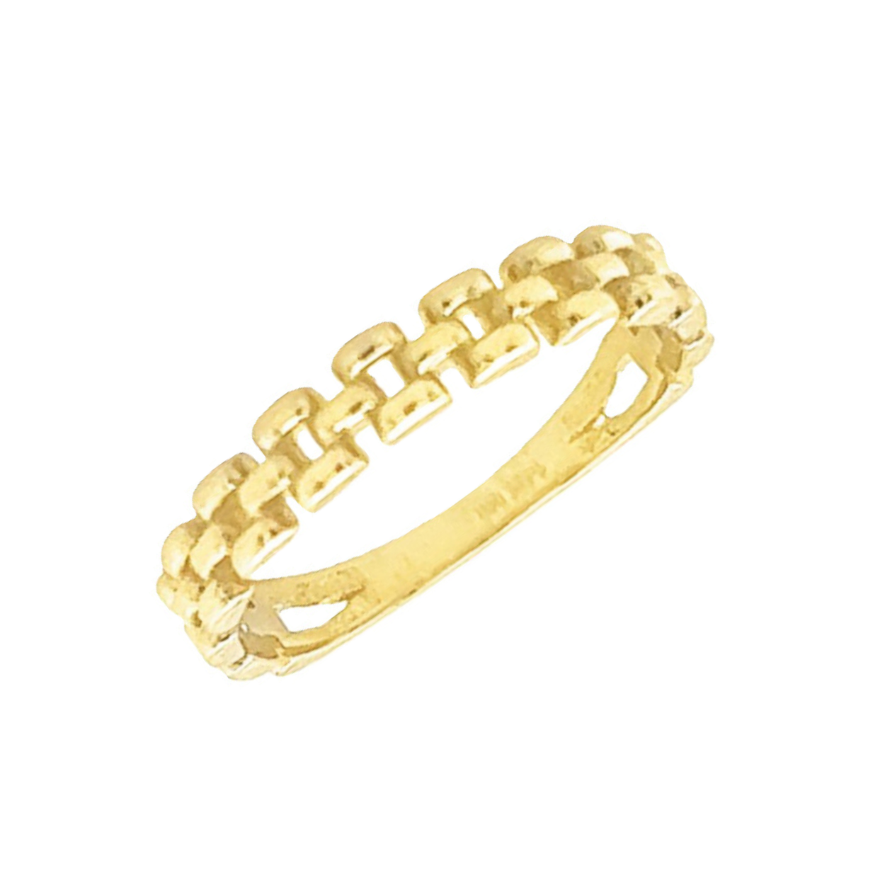 14K Gold Panther Link Ring Yellow Gold Rings by Izakov Diamonds + Fine Jewelry | Izakov