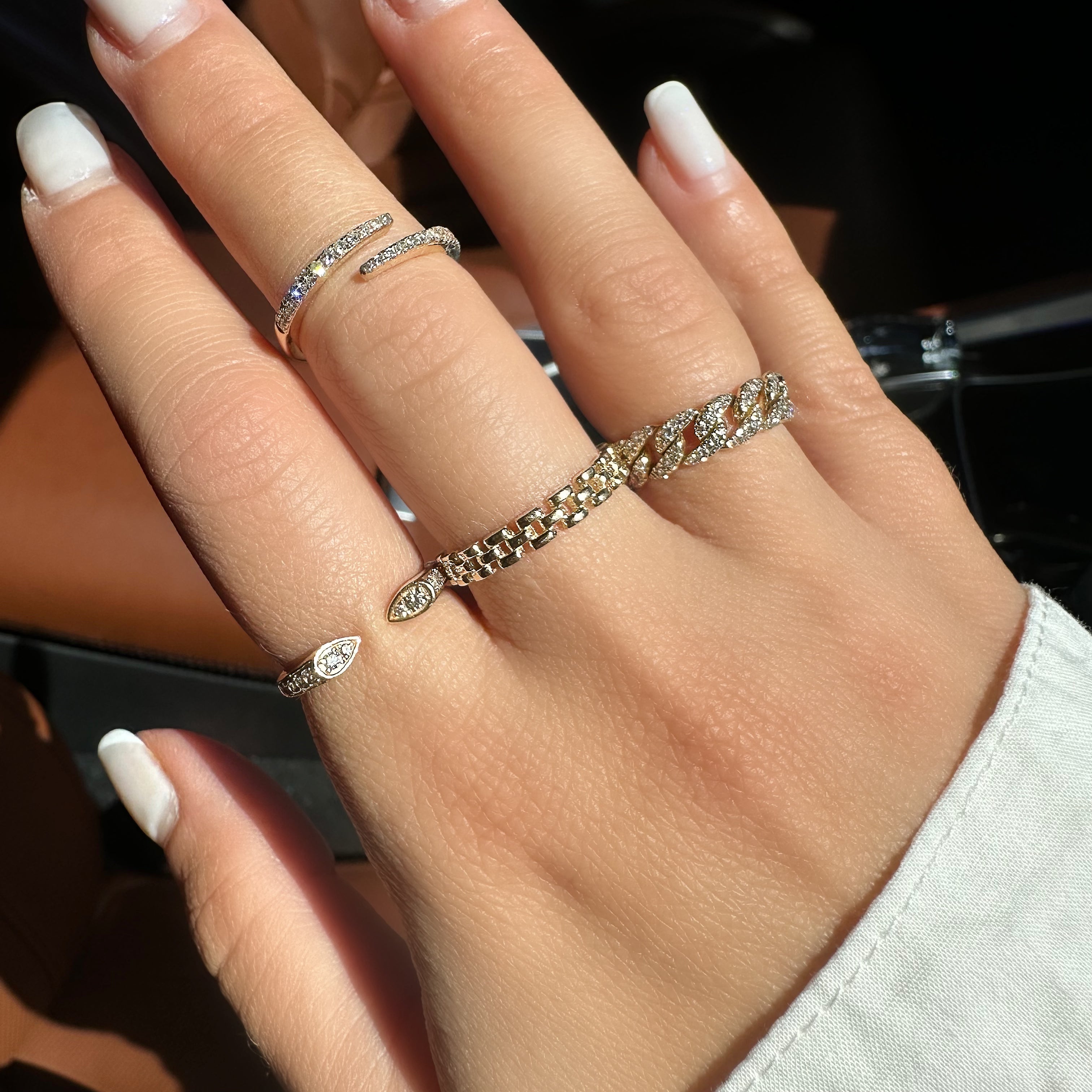 14K Gold Panther Link Ring - Rings - Izakov Diamonds + Fine Jewelry