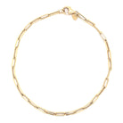 14K Gold Paper Clip Link Anklet Yellow Gold Izakov Diamonds + Fine Jewelry