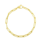 14K Gold Paper Clip Link Chain Bracelet Izakov Diamonds + Fine Jewelry