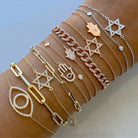 14K Gold Paper Clip Link Chain Bracelet Izakov Diamonds + Fine Jewelry