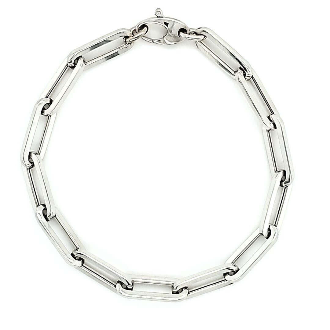 Sterling Silver Paper Clip Chain Bracelet