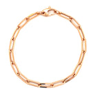 14K Gold Paper Clip Link Chain Bracelet M / 7" / Rose Gold Izakov Diamonds + Fine Jewelry