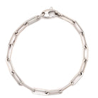 14K Gold Paper Clip Link Chain Bracelet M / 7" / White Gold Izakov Diamonds + Fine Jewelry
