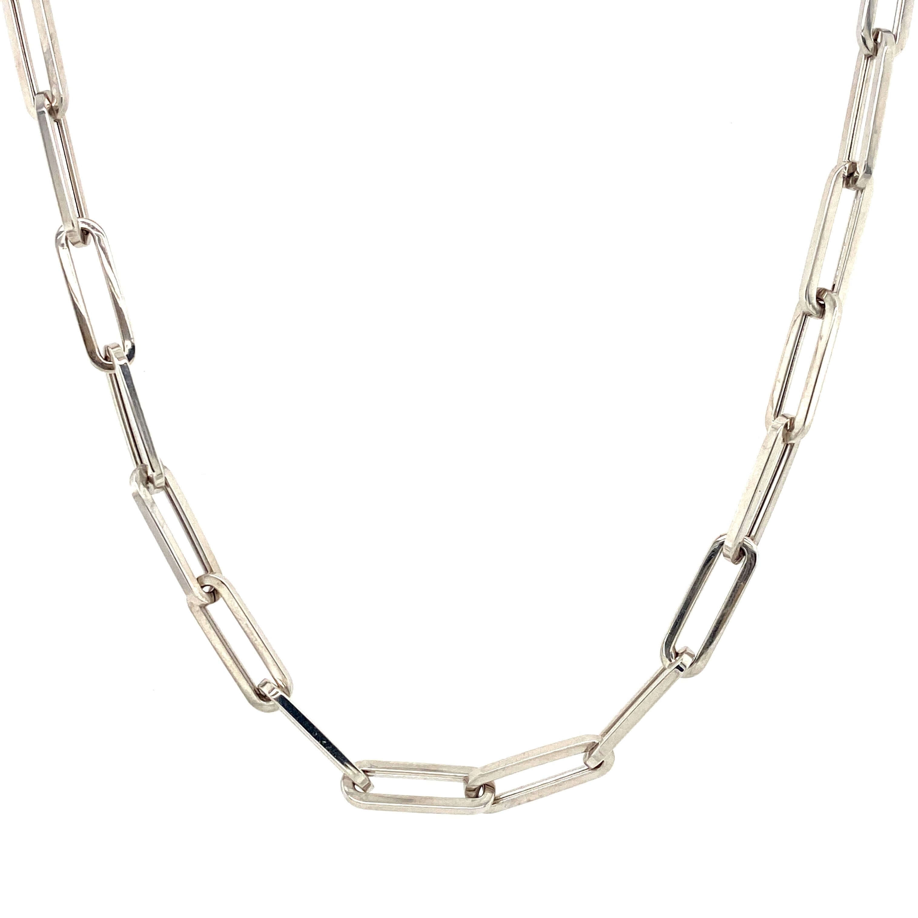 14K Yellow Gold Triple Paperclip Diamond Necklace