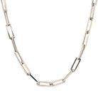 14K Gold Paper Clip Link Chain Necklace M / 16" / White Gold Izakov Diamonds + Fine Jewelry