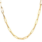 14K Gold Paper Clip Link Chain Necklace M / 16" / Yellow Gold Izakov Diamonds + Fine Jewelry