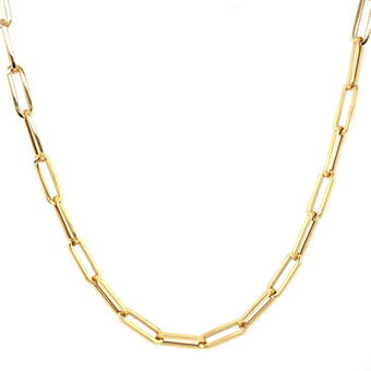 14K Gold Paper Clip Link Chain Necklace – Izakov